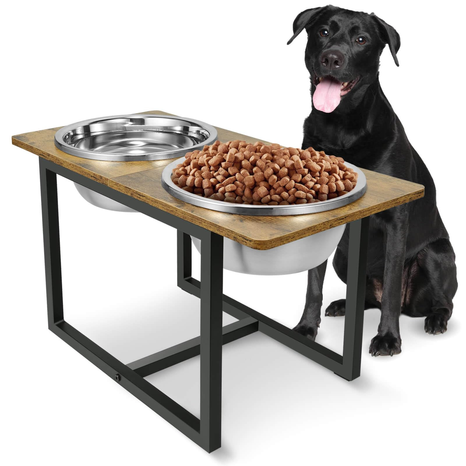 Elevated Dog Bowls for Large Dogs, Raised Dog Bowl Stand with Two X-Large Stainless Steel Bowls f... | Amazon (US)