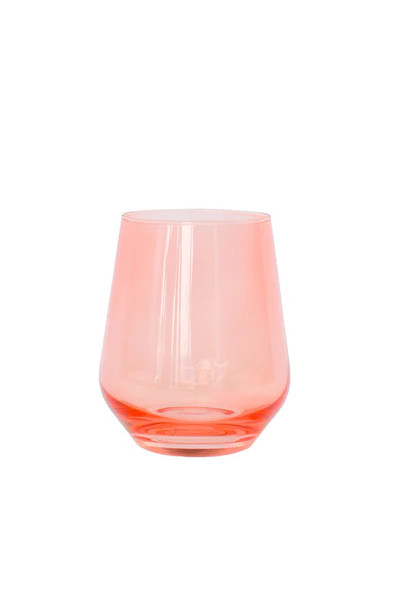 Stemless Wineglass (Set of 2), Coral Peach Pink | The Avenue