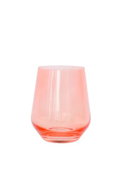 Stemless Wineglass (Set of 2), Coral Peach Pink | The Avenue