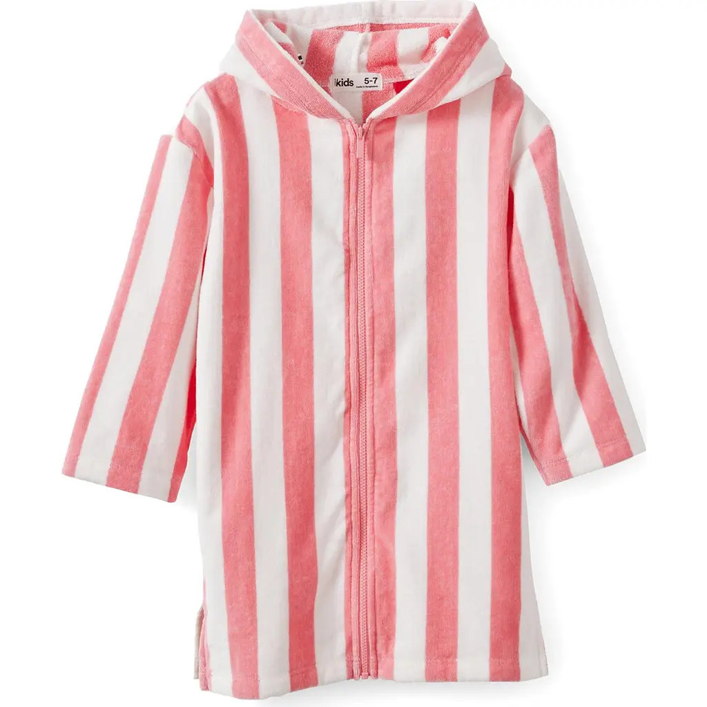 Cotton On Kids Kid's Kids Zip Thru Hooded Towel in Sunkissed Bold Stripe at Nordstrom, Size 8-10 | Nordstrom