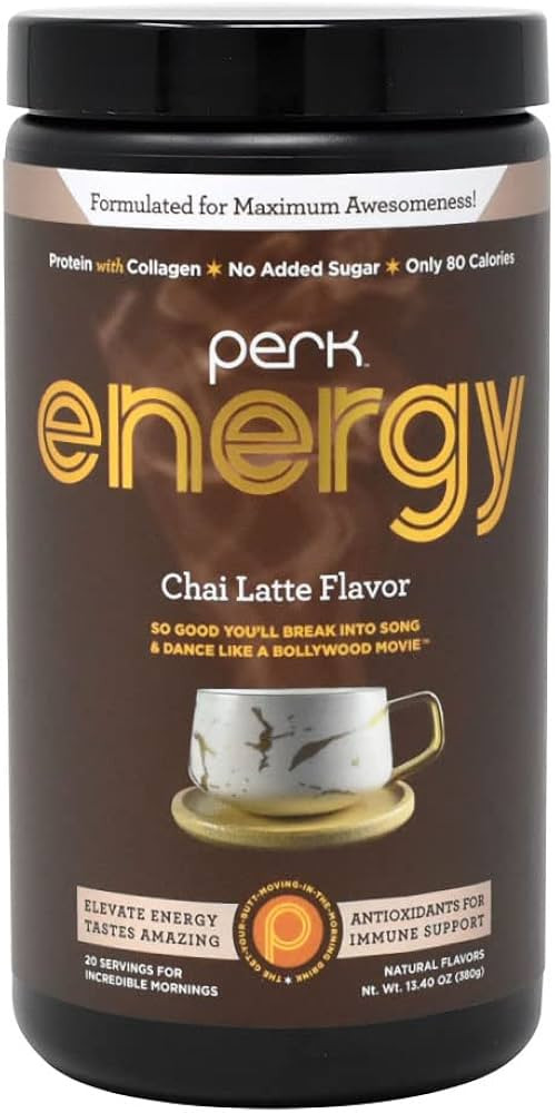 Perk Energy - Chai Flavored Beverage Mix with Zero added Sugar - Provides a Boost in Energy and i... | Amazon (US)