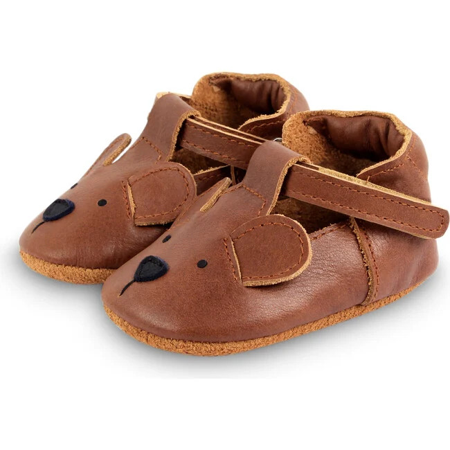 Donsje Amsterdam | Spark Classic Bear Leather T-Bar Shoes, Cognac (Multicolor, Size 24-30M) | Maisonette | Maisonette