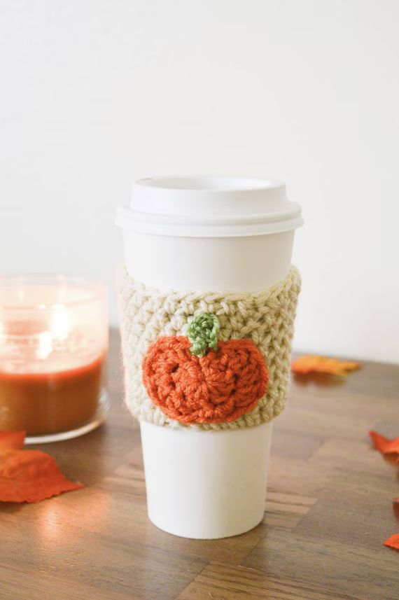Pumpkin Coffee Travel Mug Sleeves Pumpkin Coffee Cup Sleeve - Etsy | Etsy (US)