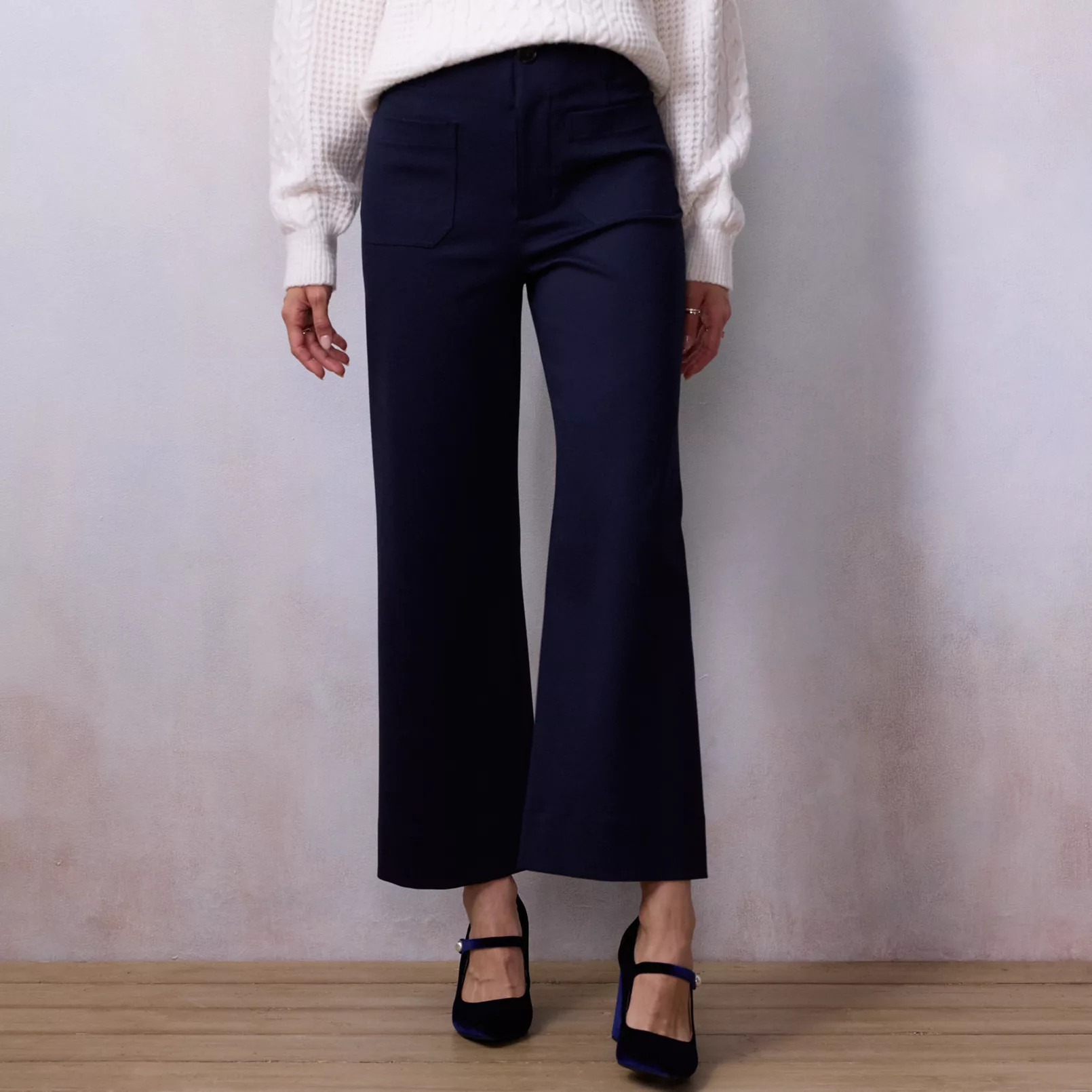 Women's LC Lauren Conrad Super High Rise Wildflower Wide Leg Crop Pants | Kohl's