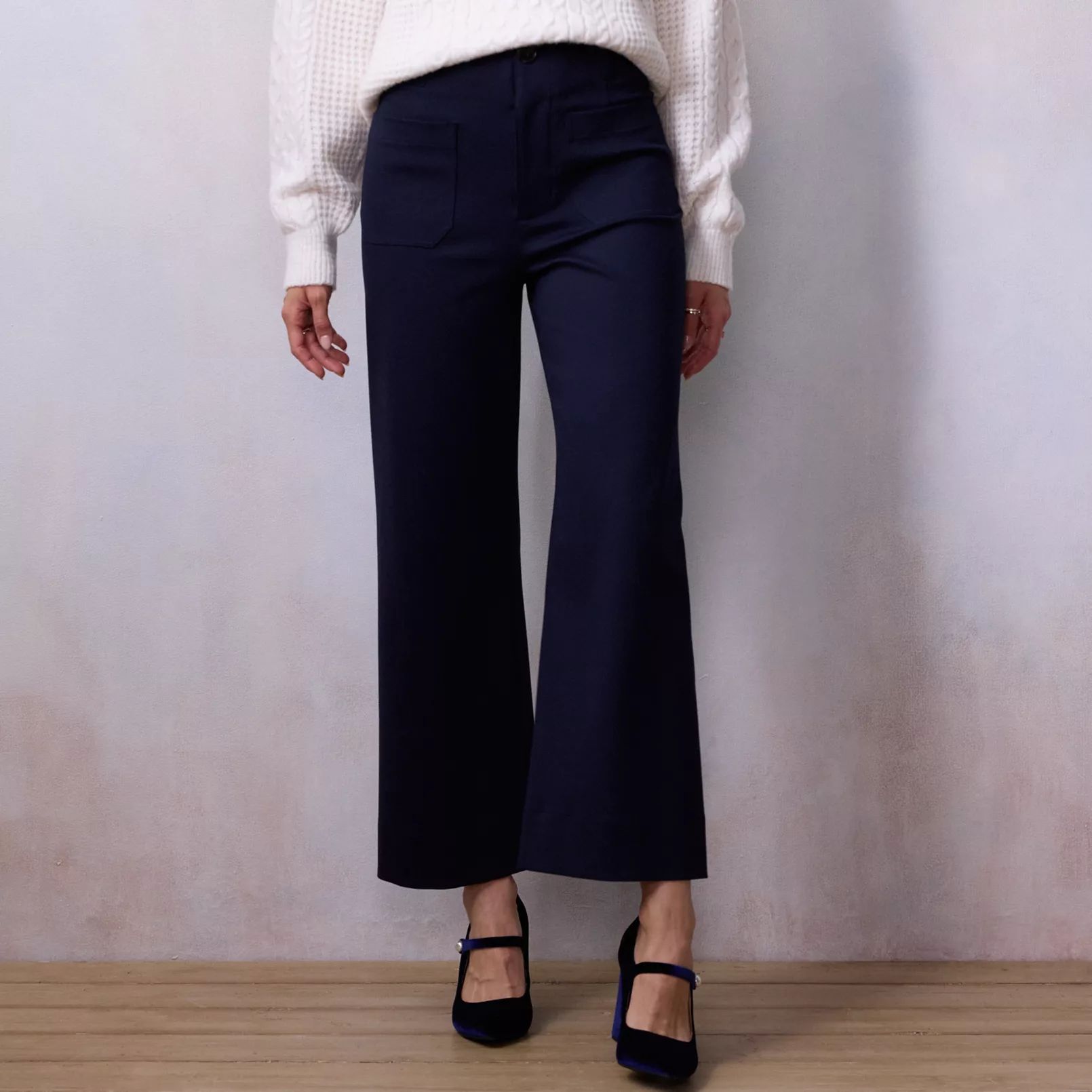 Women's LC Lauren Conrad Super High Rise Wide Leg Crop Pants | Kohl's