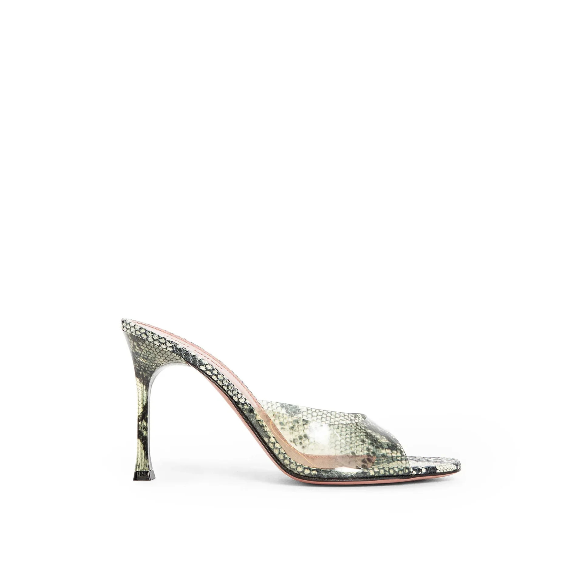 Amina Muaddi Alexa Glass 95 Snake Sandals Green Pvc - Women | Italist.com US