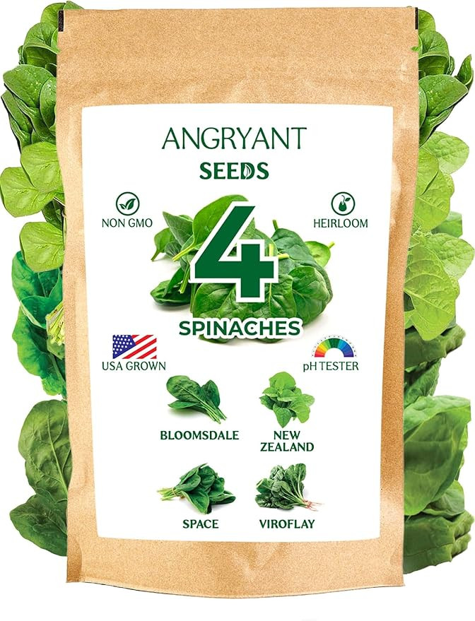 Spinach Seeds 4 Variety Pack - Non GMO, Heirloom Seeds for Planting Indoor, Outdoor, and Hydropon... | Amazon (US)
