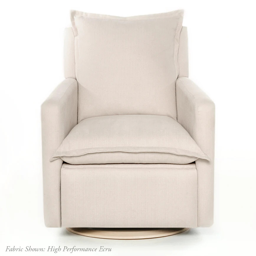 FLYNN – Gliding Swivel Nursery Recliner – High Performance Ecru | Oilo Studio