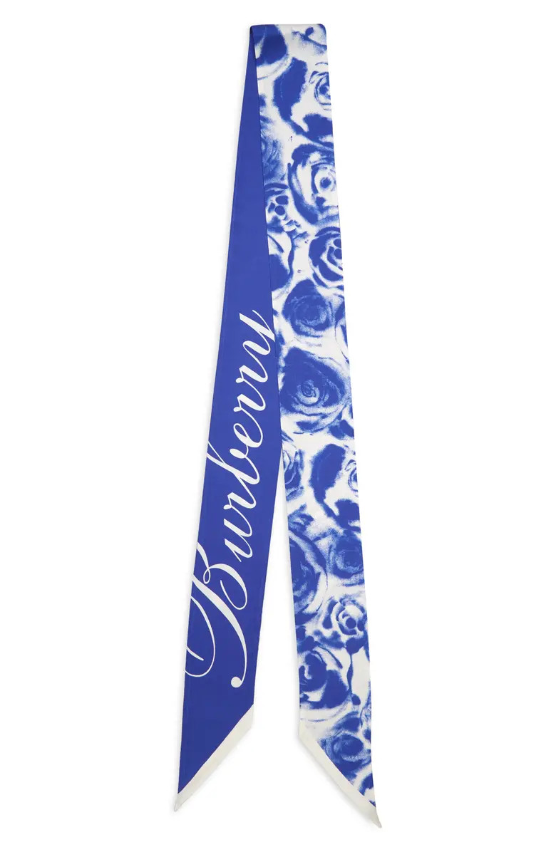 Burberry Rose Print Silk Twilly Scarf | Nordstrom | Nordstrom