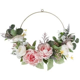 19" Mixed Peony Hoop Wreath by Ashland® | Wreaths | Michaels | Michaels Stores