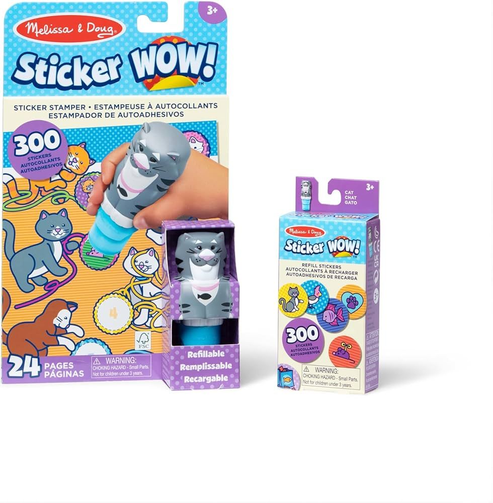 Melissa & Doug Sticker Wow!™ Cat Bundle: 24-Page Activity Pad, Sticker Stamper, 600 Stickers, A... | Amazon (US)