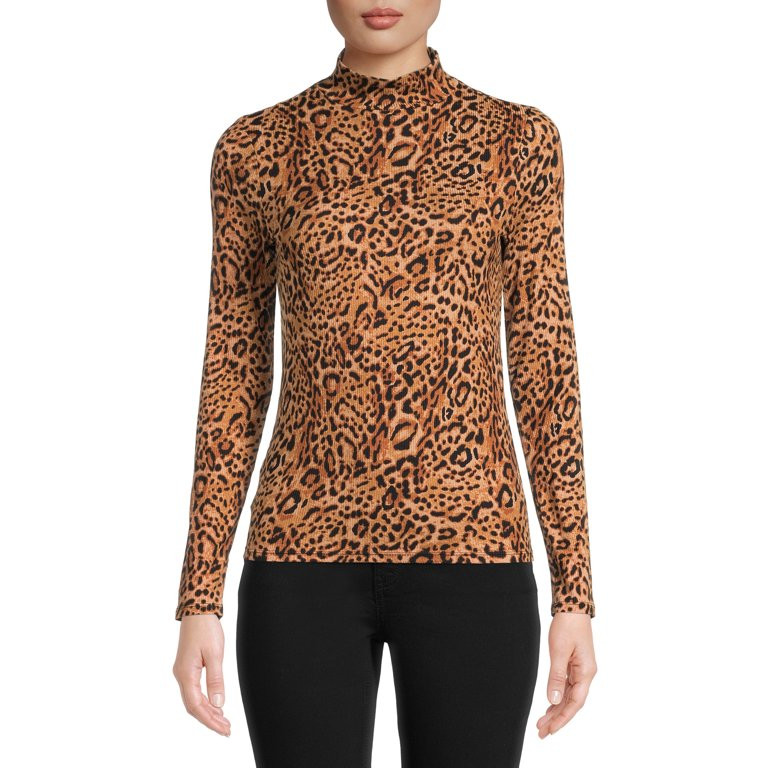No Boundaries Juniors' Mock Neck Top with Long Sleeves | Walmart (US)