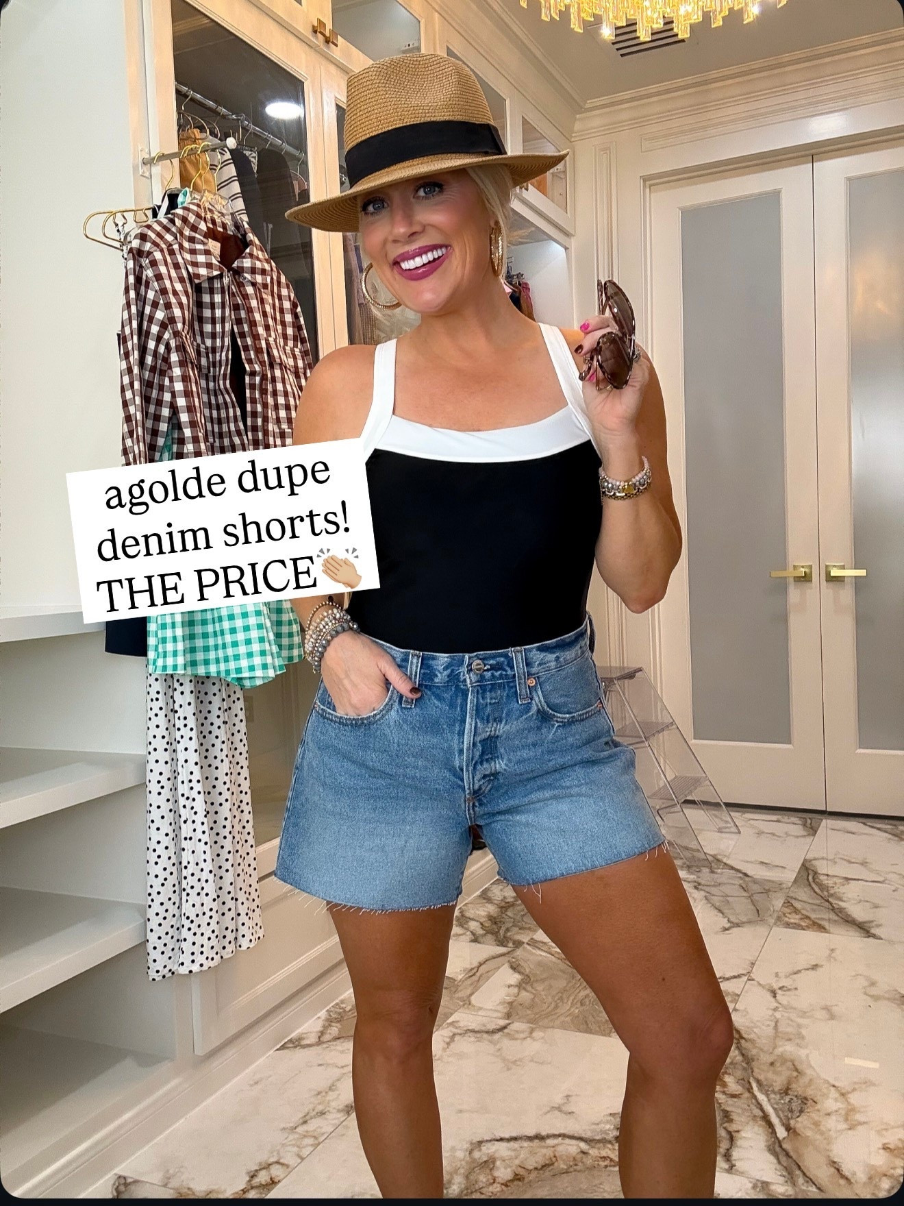 Love this one piece swimsuit - medium 
And these agolde look alike shorts - size 6