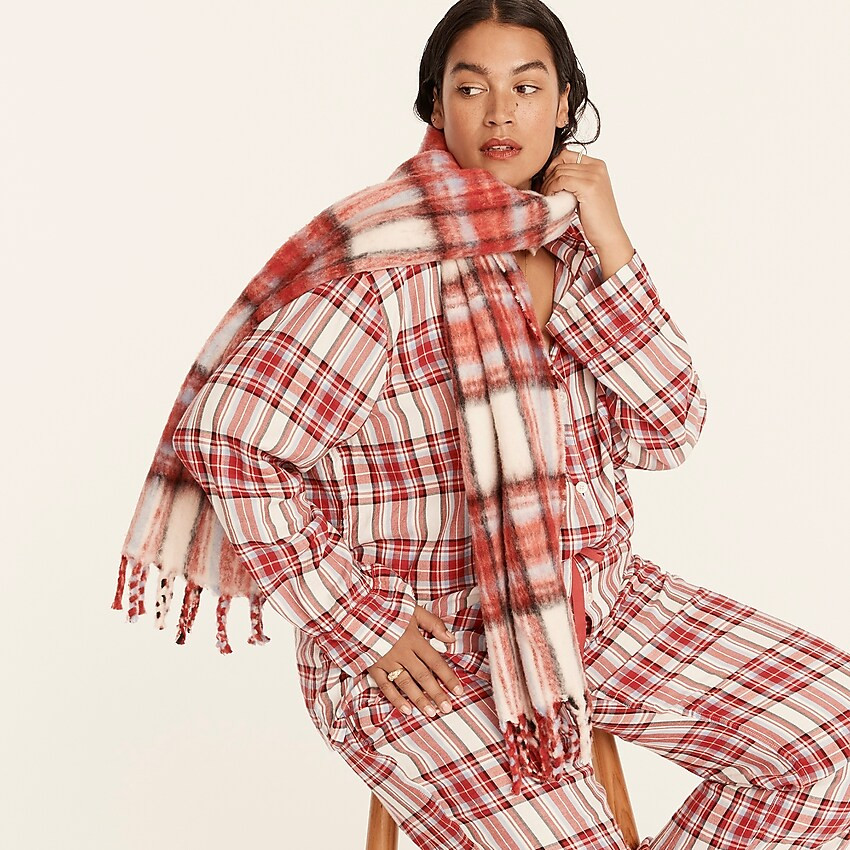 Plaid scarf in textured wool | J. Crew US