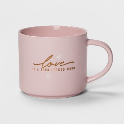16oz Stoneware Love is a Four Legged Word Mug Pink - Threshold™ | Target