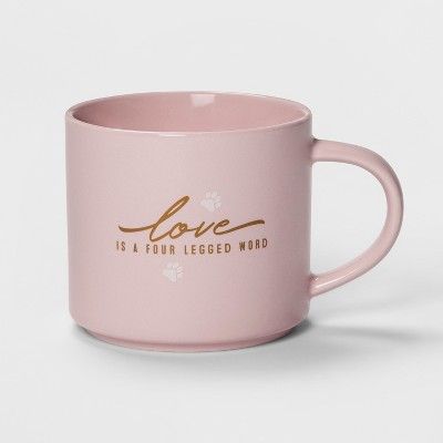 16oz Porcelain Love is a Four Legged Word Mug Pink - Threshold™ | Target