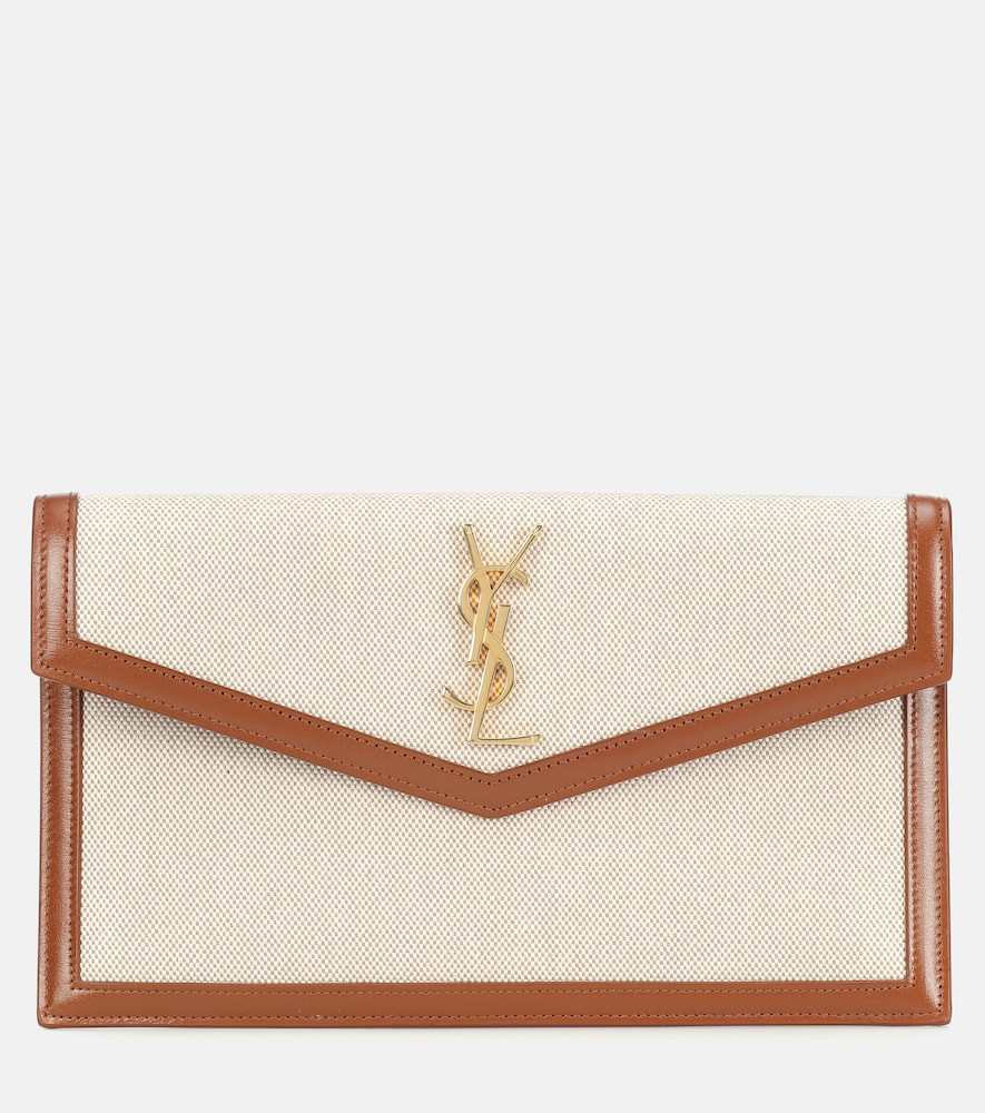 Saint Laurent Uptown canvas clutch | Mytheresa (UK)
