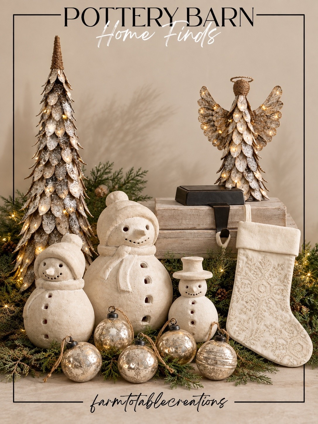 Pottery Barn Christmas Magic ✨🎄

Pottery Barn’s Christmas collection is bringing all the timeless holiday charm! Glowing metallic trees, whimsical snowmen, delicate ornaments and that beautiful angel create an elegant Christmas look with just the right amount of nostalgia.

Follow @farmtotablecreations on Instagram for more cozy home finds and trending decor.

I love the mix of creamy whites, antiqued metallics and fresh evergreen tones—it feels festive without being overly traditional. These pieces would look gorgeous layered across a mantel, entryway table or Christmas console for a warm, collected holiday display.

#LTKHome #PotteryBarn #PotteryBarnChristmas #PotteryBarnHoliday #ChristmasDecor #HolidayDecor #ChristmasHome #CozyChristmas #ChristmasFinds #HolidayHome #ChristmasInspo #NeutralChristmas #ClassicChristmas #ChristmasDecorating #LTKFinds

#LTKHome #LTKSeasonal