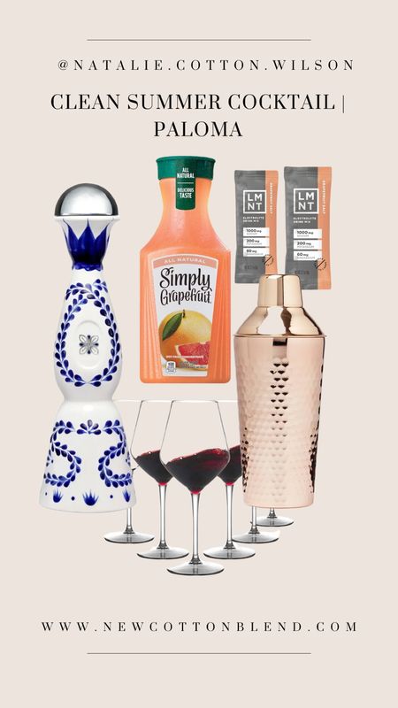 Equal parts simply grapefruit and grapefruit salt LMNT + 1-1.5 shots your favorite reposado! 

Tritan plastic unbreakable wine glasses 

Both these wine glasses and the collector bottle of tequila make great gifts!

Amazon. Summer. Cocktail recipe.  

#LTKGiftGuide #LTKSeasonal #LTKparties