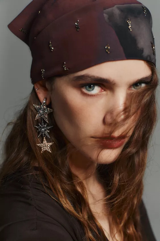 SPARKLY STAR EARRINGS | Zara US