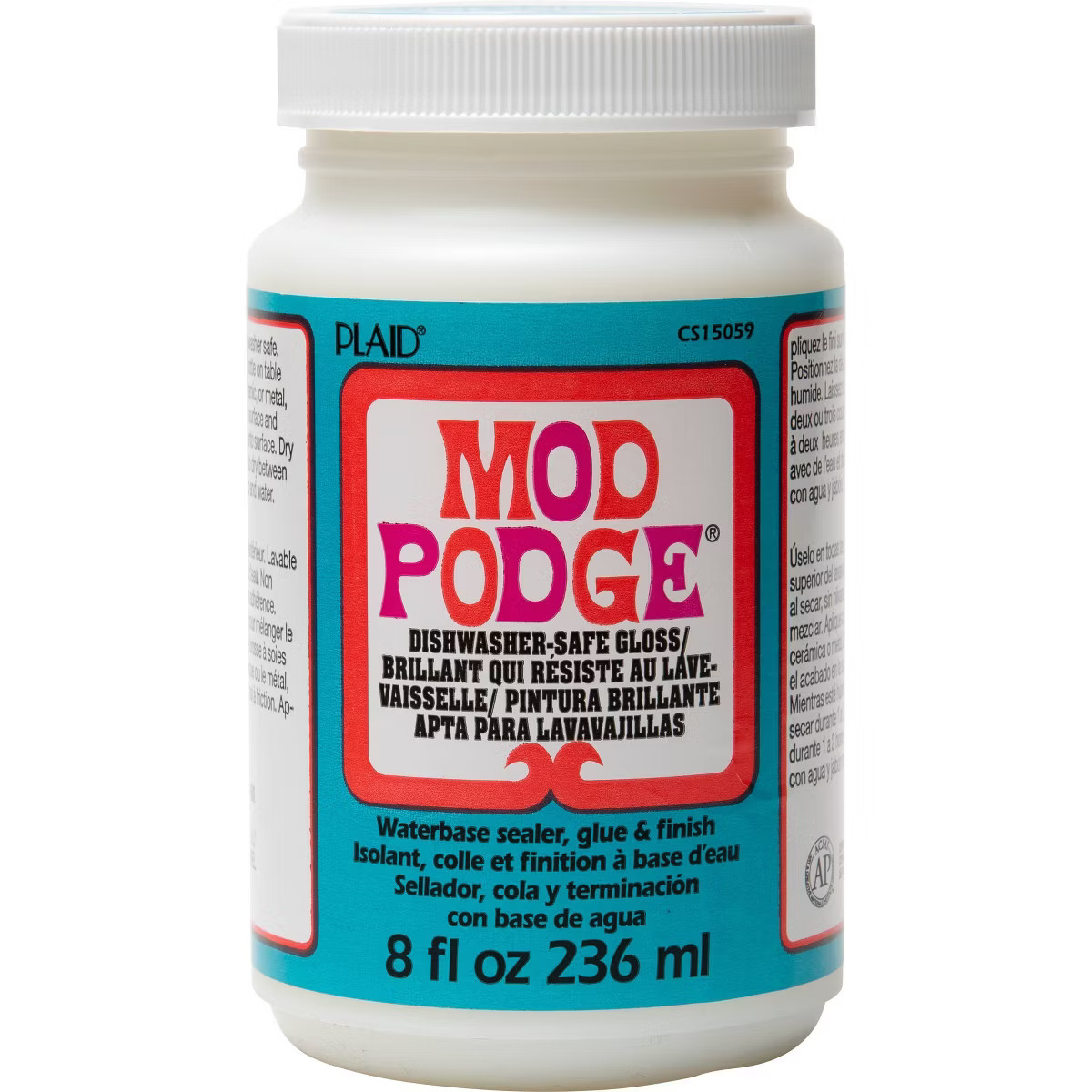 Mod Podge 8 fl oz Craft Glue - Dishwasher Safe Gloss: Dries Clear, Non-Toxic, Glossy Finish, Liqu... | Target