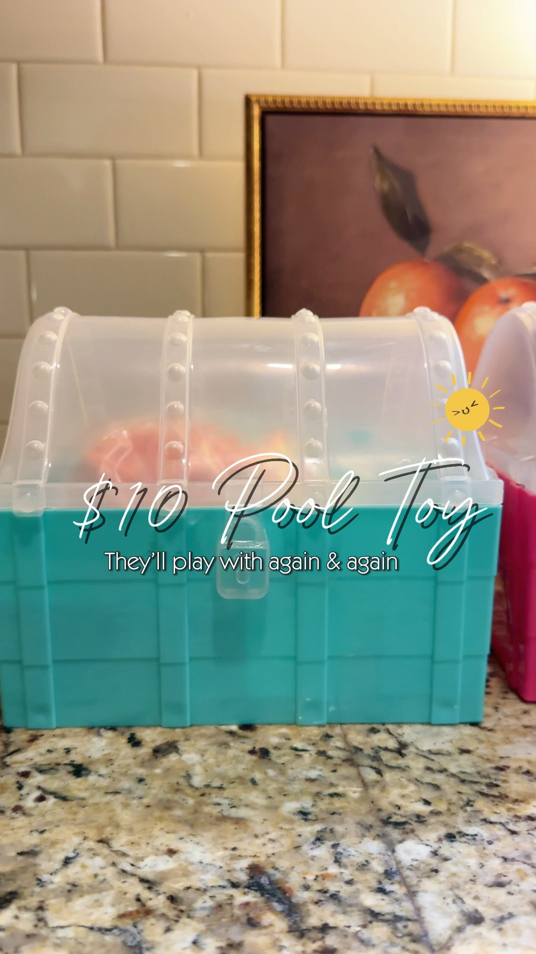 This little treasure chest is so cute & my twins are so obsessed we bought back ups. 
These are only $10 at CVS and then I added some little extras from the dollar tree & Dollar General. It really is the little things bc I would’ve never guessed they would love this so much. 

I couldn’t find this one to link for yall but I did find a few similar that I’ve linked  along with some of our other tried and true keep them busy at the pool Pool Toys! 

Summer Fun | Toddler Toys | Kids pool toys | Beach toys | Treasure chest toy | Pirates Chest toy

#LTKFamily #LTKKids #LTKSeasonal