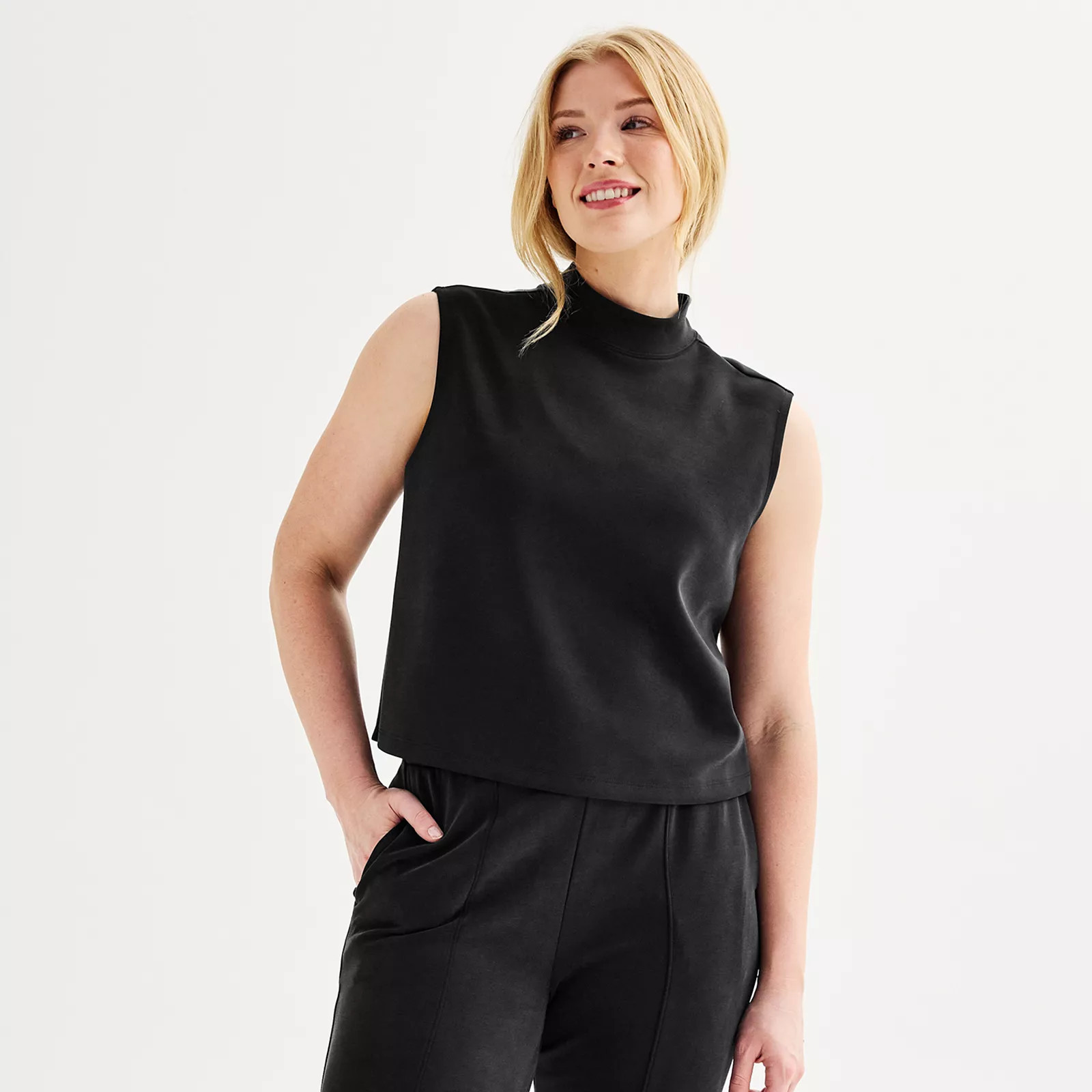 Women's FLX Solace Funnel Neck Tank Top, Size: XXL, Mineral Black | Kohl's