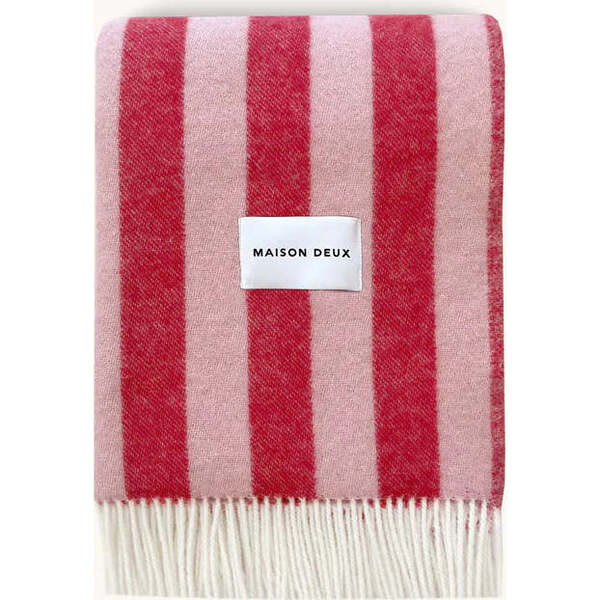 Candy Wrap Blanket, Pink and Cherry - Maison Deux Blankets & Quilts | Maisonette | Maisonette