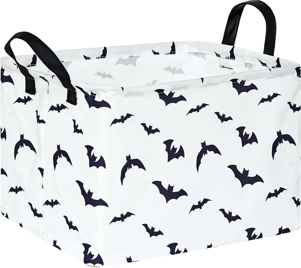 Happy Halloween Ghost Storage Basket Gift Laundry Bins Collapsible Storage Baskets Bins with Hand... | Amazon (US)
