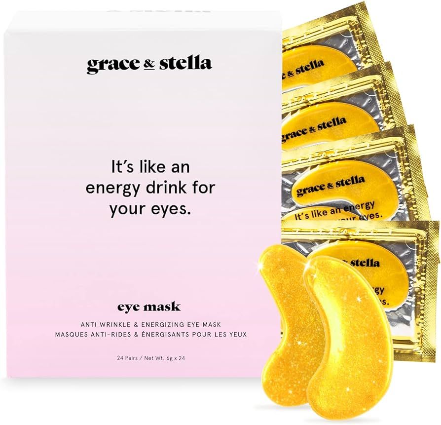 Under Eye Mask (Gold, 24 Pairs) Reduce Dark Circles, Puffy Eyes, Undereye Bags, Wrinkles - Gel Un... | Amazon (US)