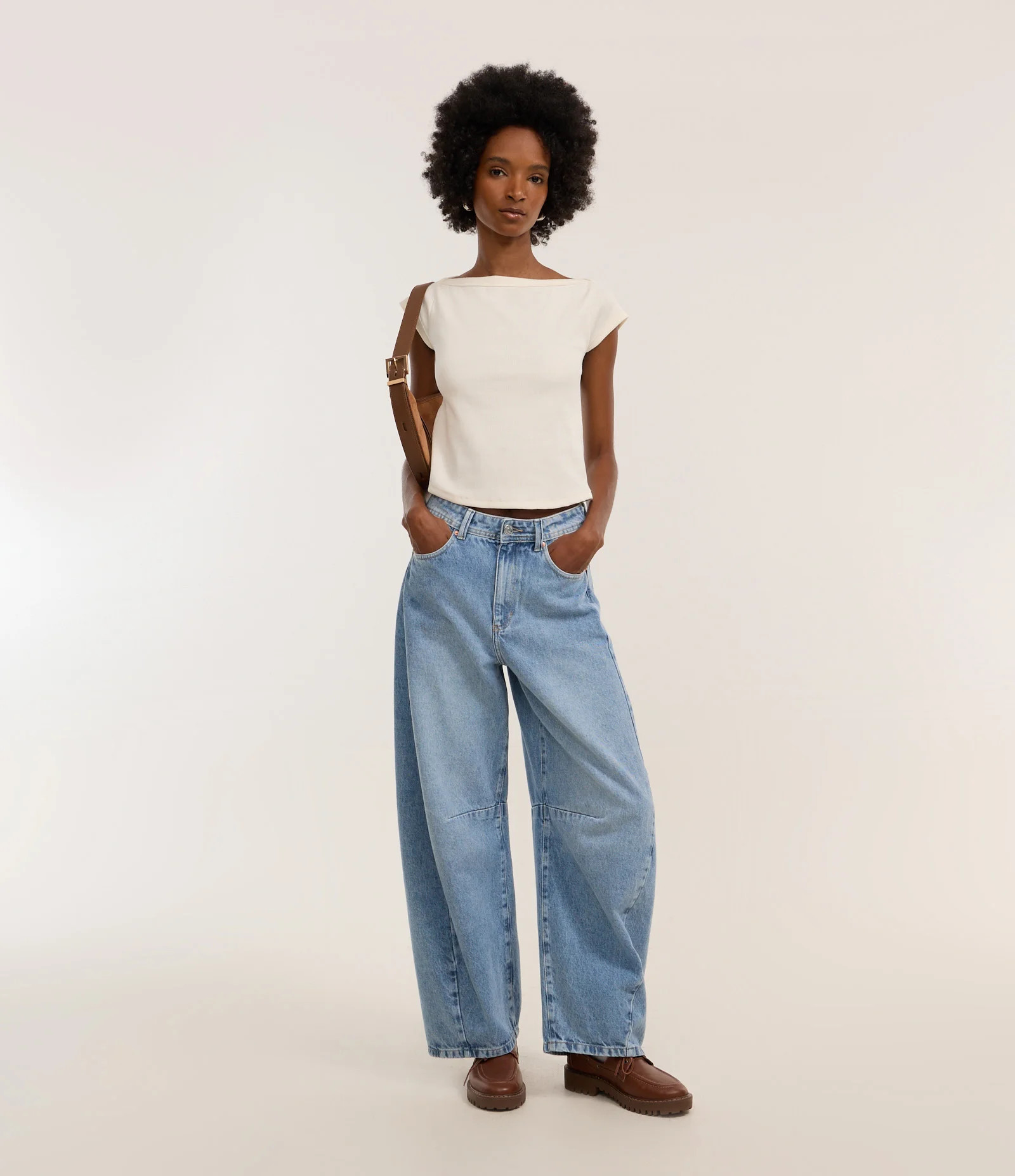 Calça Barrel em Jeans Marmorizado Azul - Lojas Renner | Renner (BR)