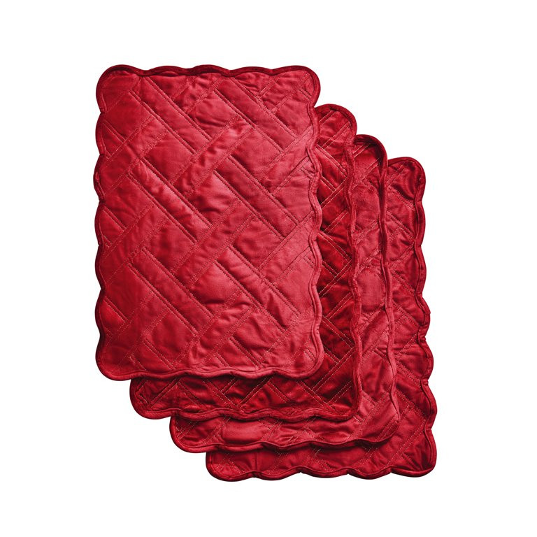 Better Homes & Gardens Red Velvet 14" x 20" Placemats, 4 Pieces - Walmart.com | Walmart (US)