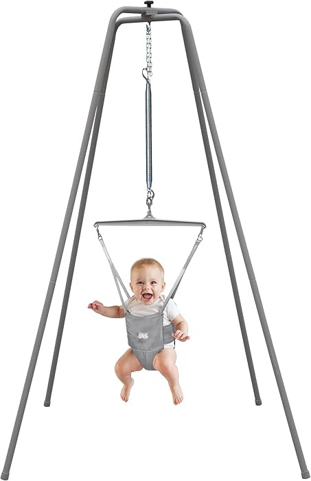 Jolly Jumper Elite (Grey) Baby Exerciser - Sturdy Frame, 6 ft Tall Stand Baby Jumper, Indoor and ... | Amazon (US)