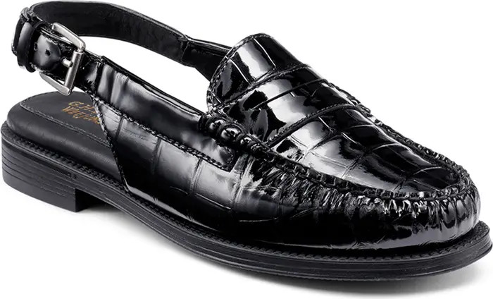 Whitney Croc Embossed Slingback Loafer (Women) | Nordstrom