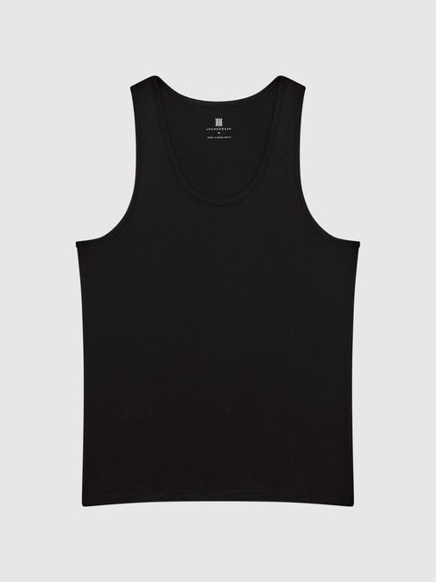 Reiss Black Vinnie Cotton Stretch Vest | Reiss UK