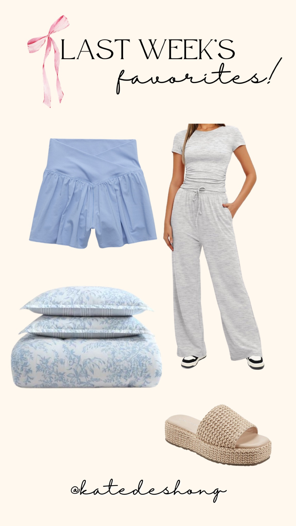 Last weeks favorites! Blue and white bedding , skims dupe , platform espadrille , summer shorts 

#LTKFindsUnder50 #LTKStyleTip #LTKSeasonal