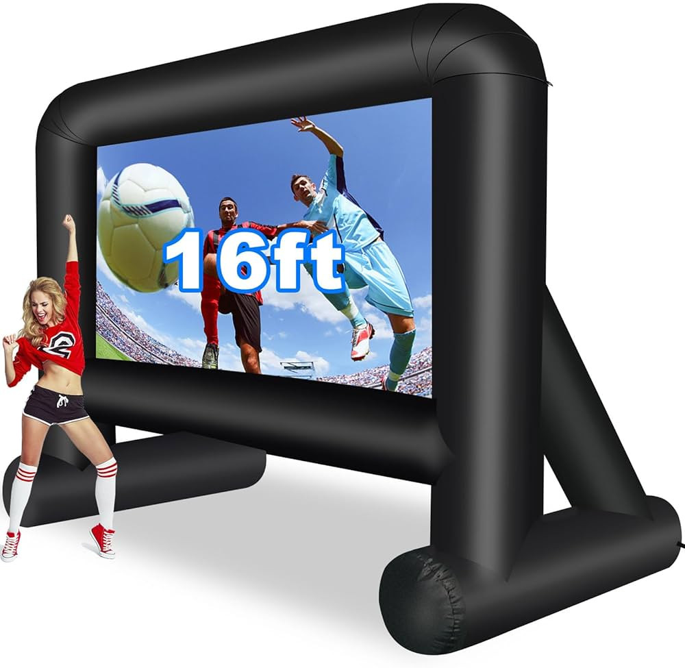 16 Feet Inflatable Movie Screen Outdoor, Projection Screen with Air Blower, Tie-Downs and Storage... | Amazon (US)