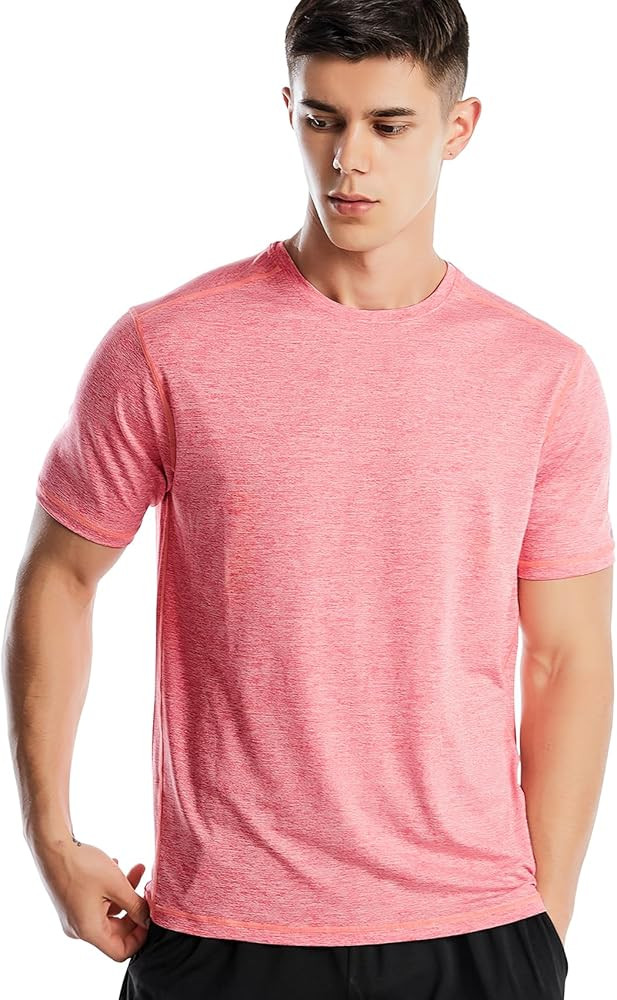 Athletic Shirts for Men Short Sleeve Quick Dry Workout Running Gym Sport Exercise Tee Moisture Wi... | Amazon (US)