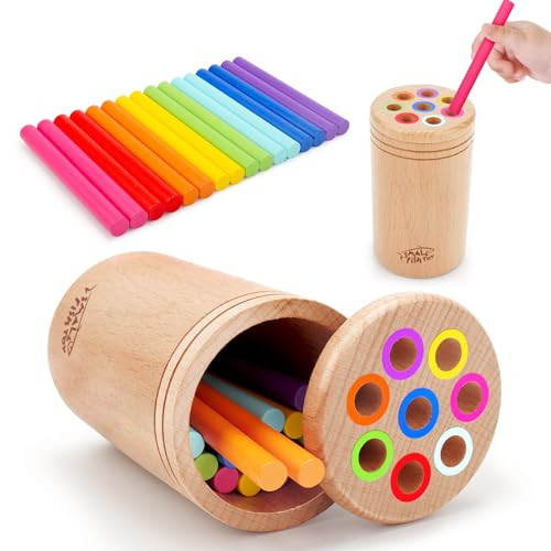 Montessori Toys for 1-3 Year Old: Wooden Learning Color Sorting Toys for Toddlers Age 1 2 3, Fine Motor Developmental Infants Sensory Matching Games, Busy Board 18 month old Baby Boys Girls Gifts | Amazon (US)