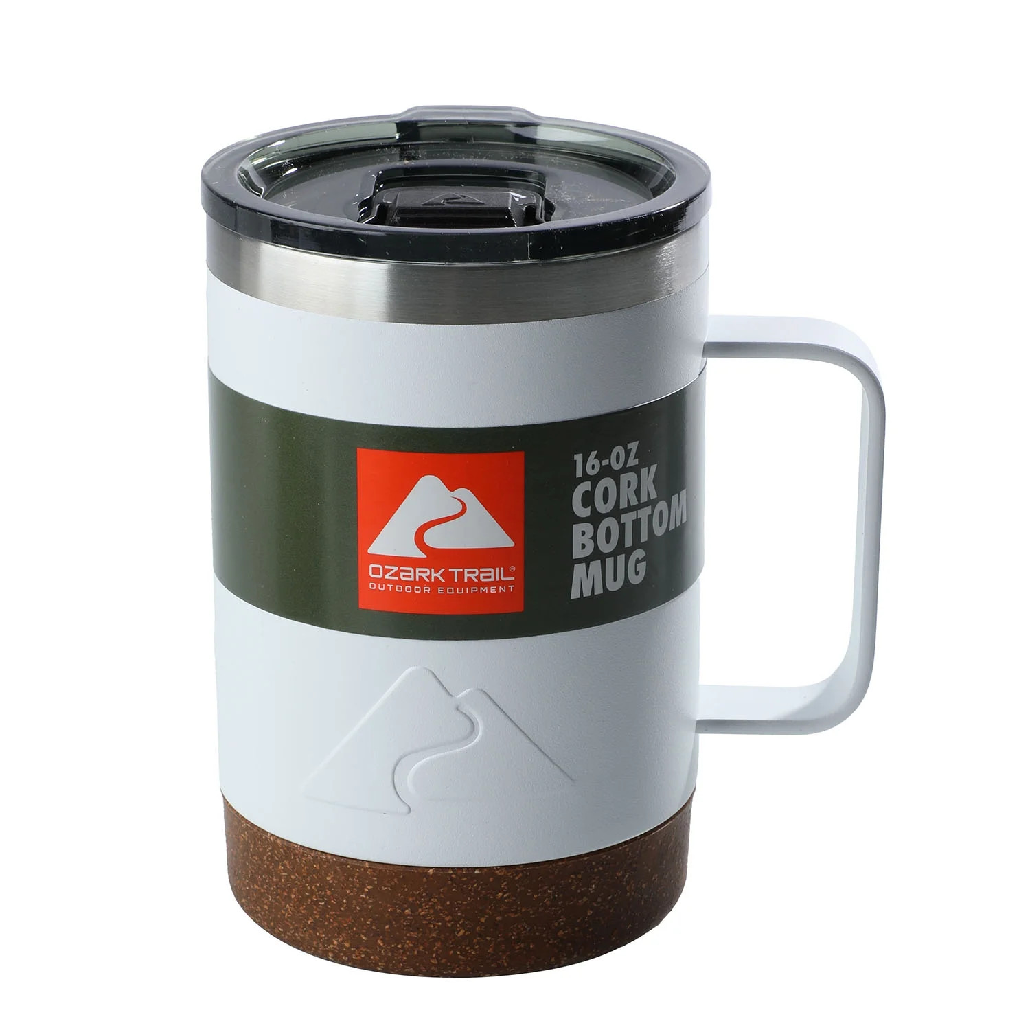 Ozark Trail 16 oz Insulated Stainless Steel Coffee Mug with Cork Bottom - White | Walmart (US)