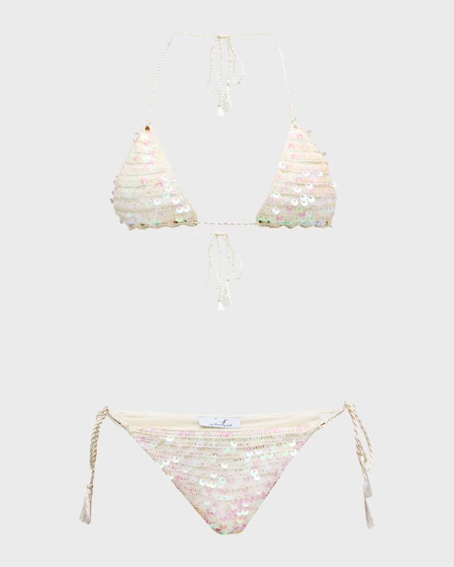 Hand-Crochet Sequin Two-Piece Bikini Set | Neiman Marcus