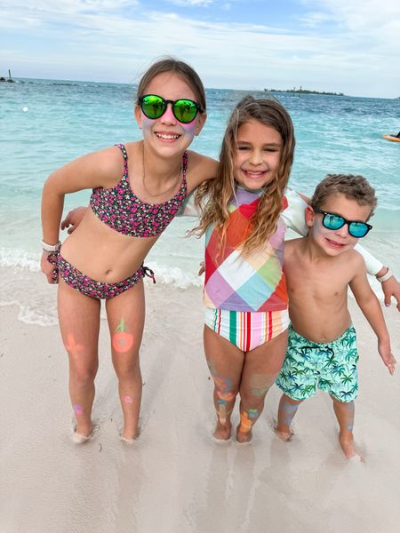 Kids swim and sunglasses
Kids suits are old from Nordstrom 
Brextons swimsuit is on sale from tea collection 