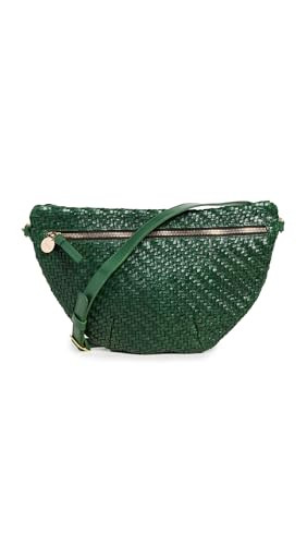 Clare V. Women's Grande Fanny Belt Bag, Evergreen Woven Zig Zag, Green, One Size | Amazon (US)