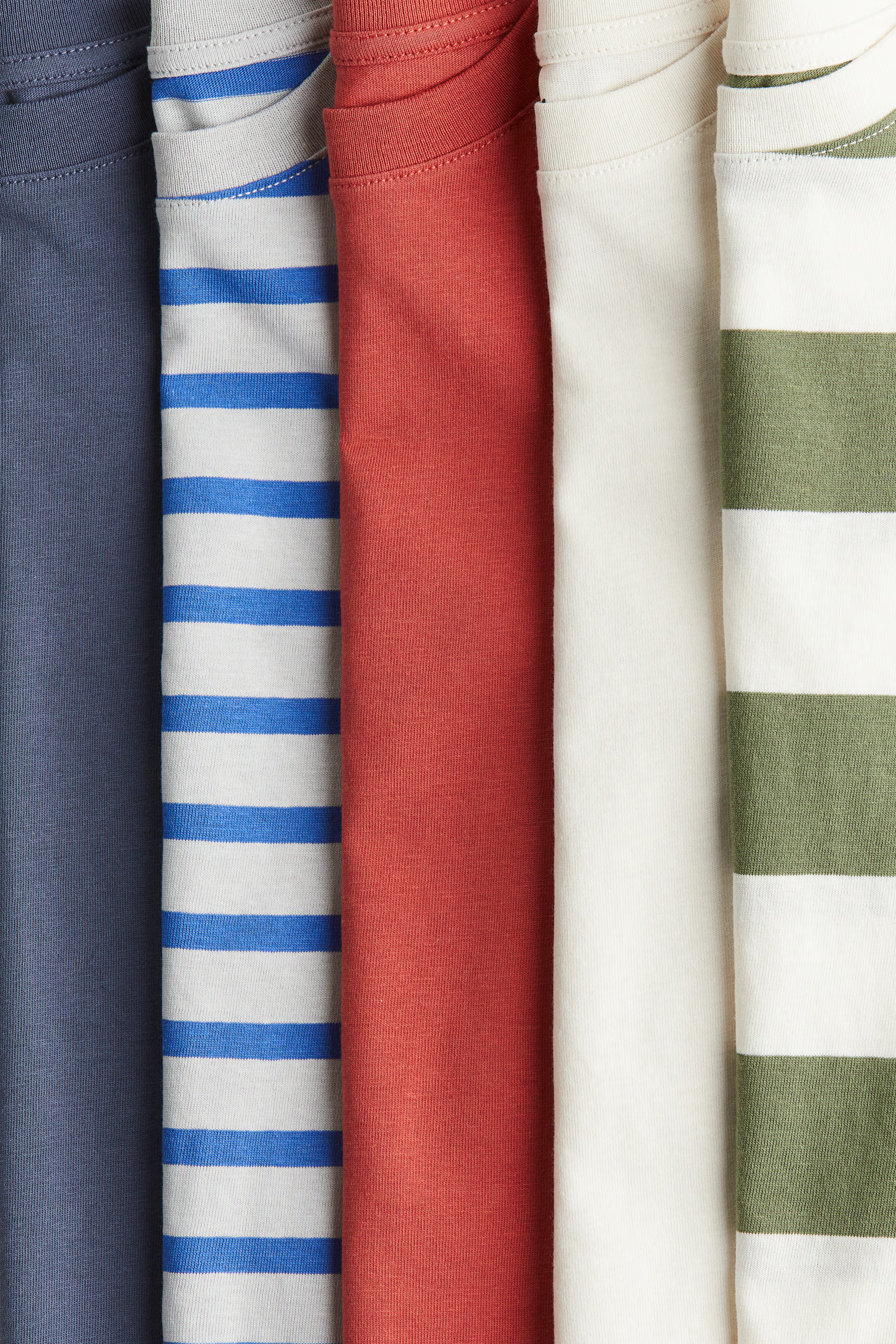 5-pack Long-sleeved T-shirts - Red/blue/green - Kids | H&M US | H&M (US + CA)