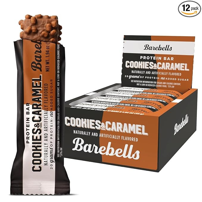 Barebells Protein Bars Cookies and Caramel - 12 Count, 20g High Protein Treats - Chocolate Nutrit... | Amazon (US)