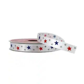 3/8" x 12ft. Satin Stars Ribbon by Celebrate It® Red, White & Blue | Michaels Stores