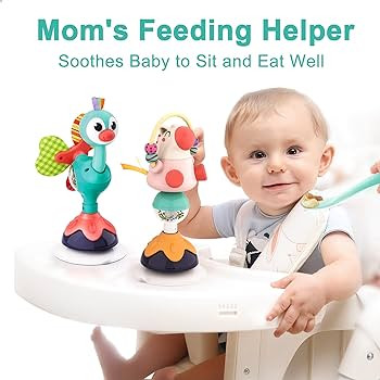 iPlay, iLearn Baby Rattles Set, Infant High Chair Toys W/Suction Cup, Grab N Spin, Interactive De... | Amazon (US)