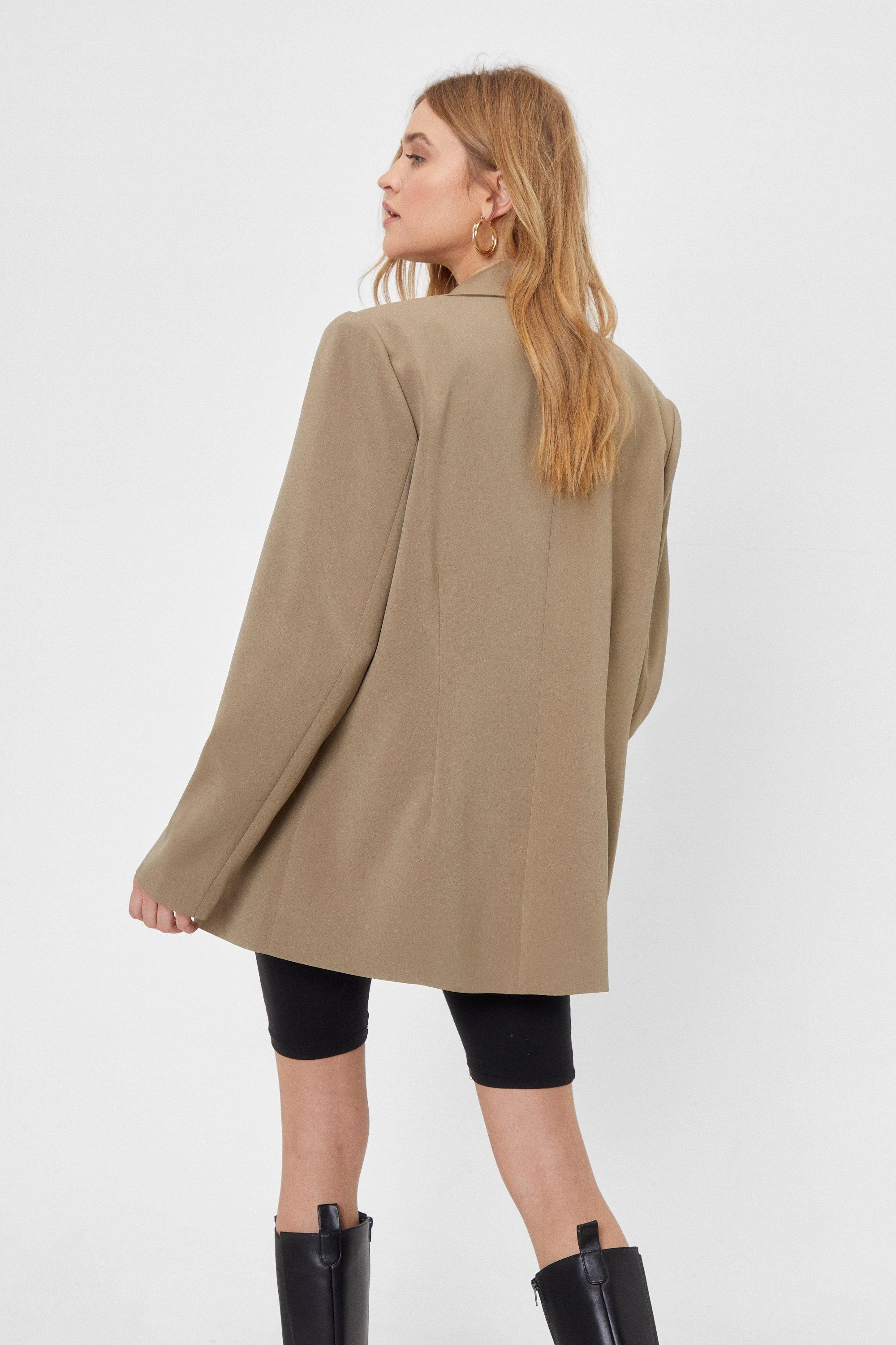 Oversized Double Breasted Padded Shoulder Blazer | Nasty Gal (US)
