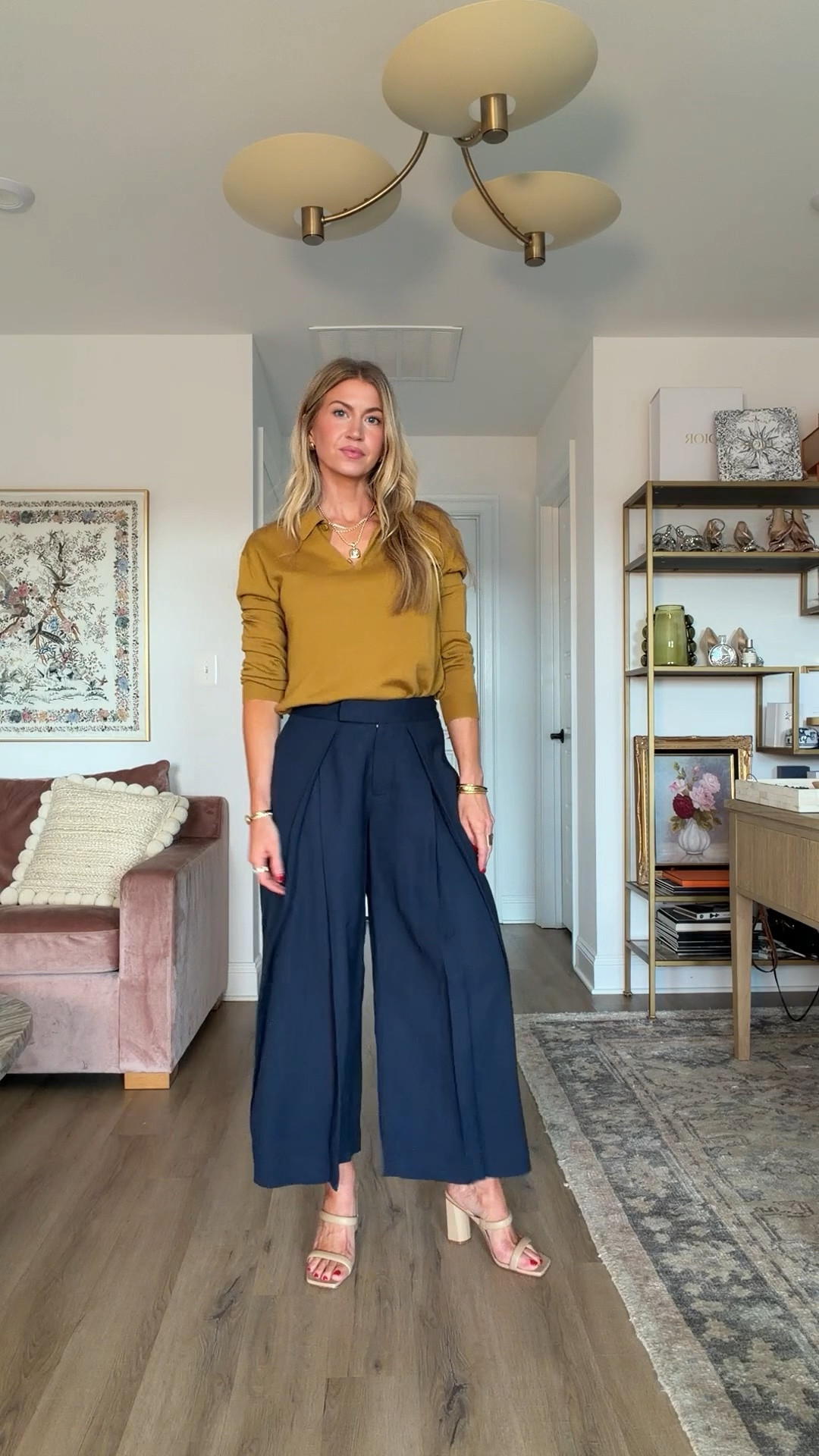 Love this color combo of mustard x navy

Mustard collard sweater: TTS, wearing S
Navy wide leg cropped trousers: TTS, wearing a 4
Nude sandals: TTS

#LTKootd #LTKgrwm #LTKdayinmylife