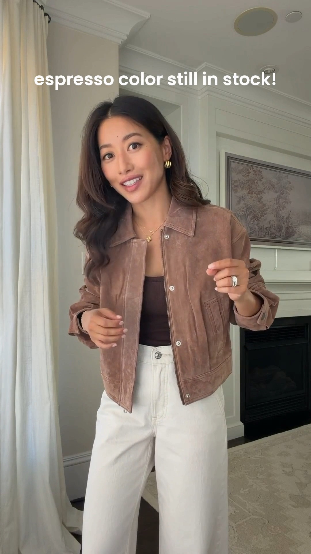 The popular $99 suede jacket in XS, this has a boxier wider structured fit, shorter length than the average jacket, sleeves are longer for petite arms. 
• Abercrombie jeans 24 short. waist runs loose relaxed fit overall I wear with heels but they also make Extra Short in the blue colors 
• tank top with built in bra xxs 
• Sam Edelman heels 5.5 

Fall jackets, white jeans, petite friendly

#LTKPetite #LTKSeasonal #LTKootd